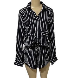 Striped Navy and White Jumpsuit